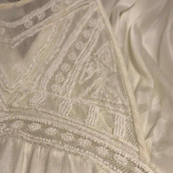 IRO cream beaded silk handcrafted dress size 36